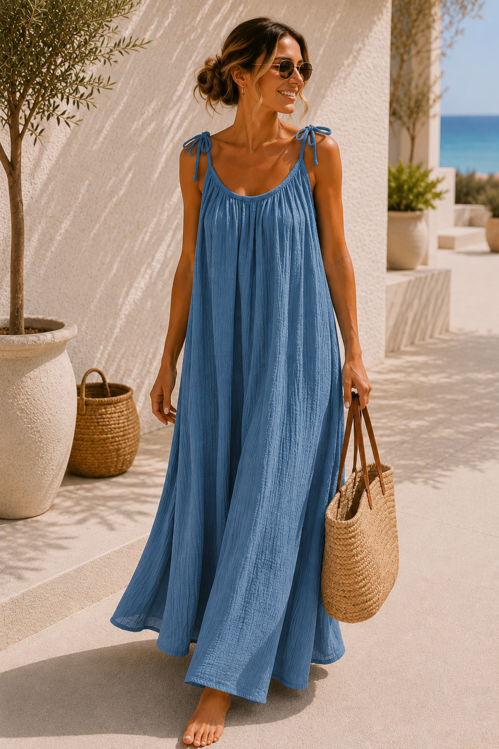 Kleid Palma Musselin Uni Made in Italy 34-42/44