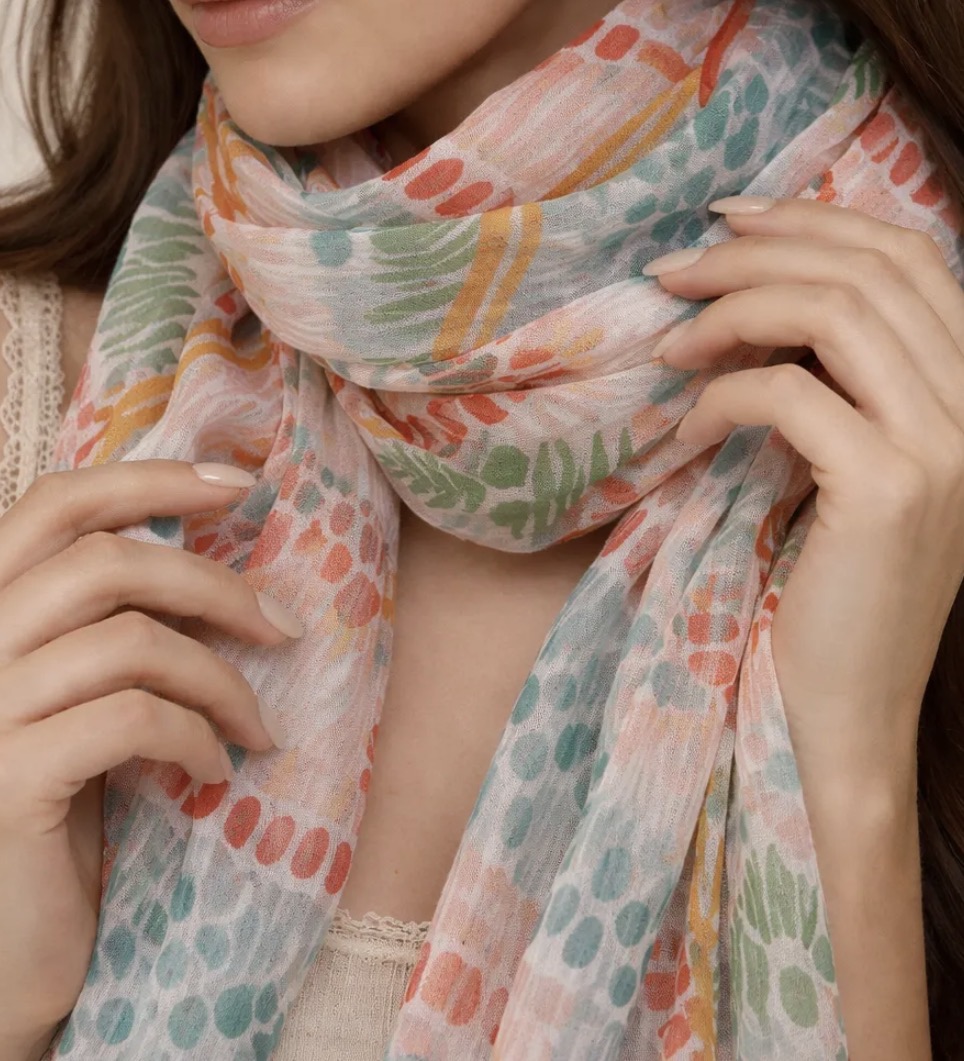 Pastellblüten Schal „Frühlingshauch“ Italy Style