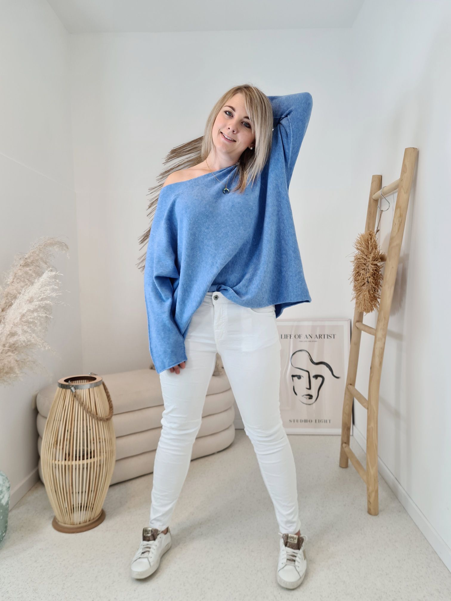 BASIC PANT LILLY WEISS - VARIANTENARTIKEL Skinny leichte Hose Baggy Pants