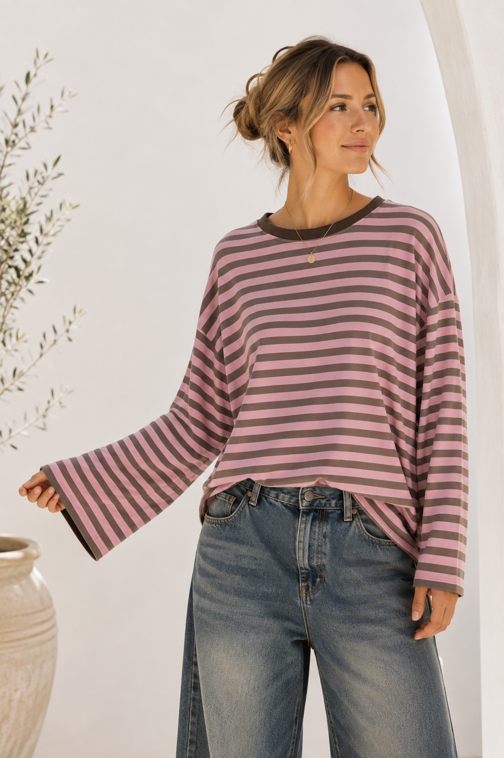 Shirt Langarm Ornella Stripes Made in Italy 34-42/44