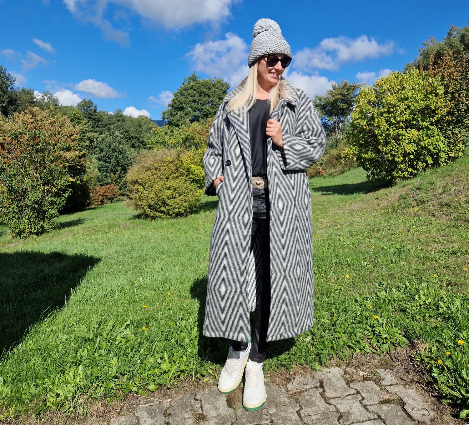 WOLL MANTEL MERLE STRIPES GRAU 36-42 Made in Italy Winter Jacke Fleece Mantel COAT WOLL MANTEL MERLE STRIPES GRAU 36-42 Made in Italy Winter Jacke Fleece Mantel COAT
