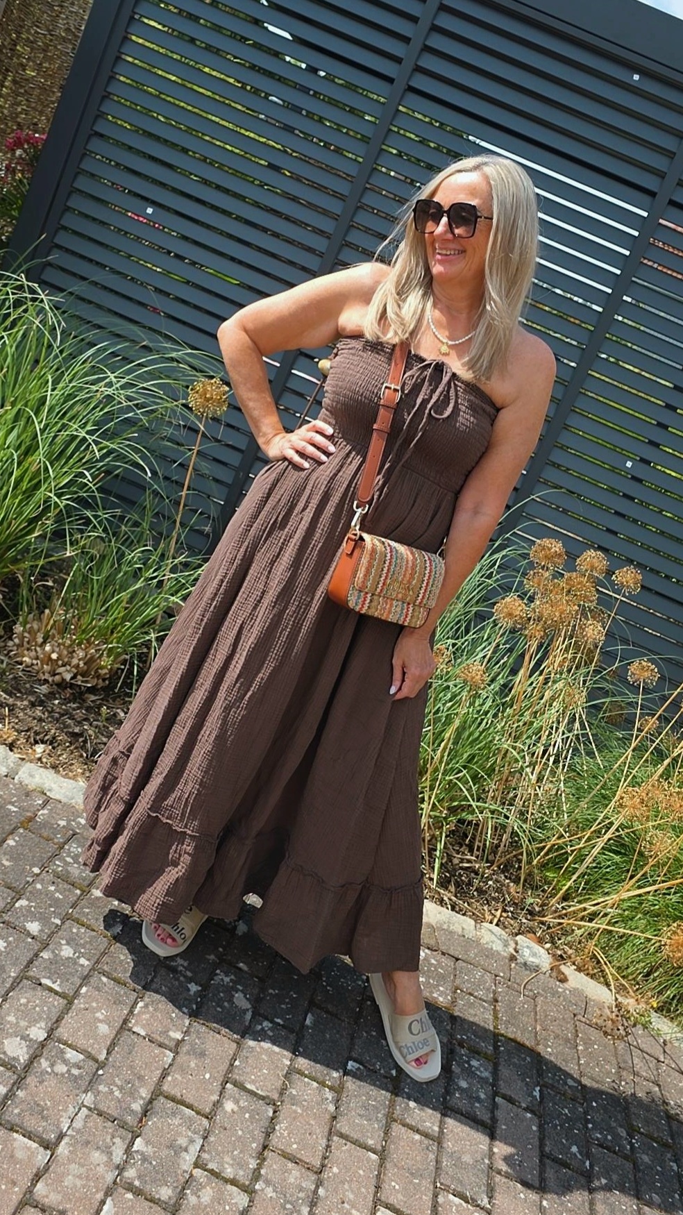 MUSSELIN KLEID LANZAROTE TRÄGERLOS Italystyle 34-40