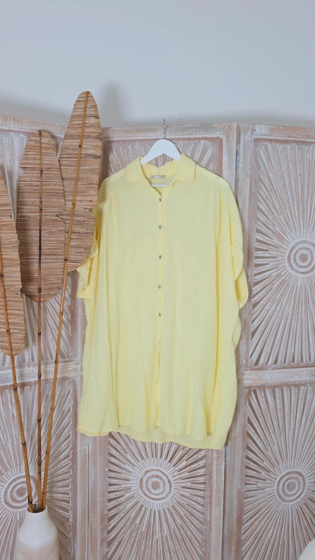 OVERSIZE MUSSELIN BLUSE SA COMA UNI MIDDI Made in Italy 34-46/48