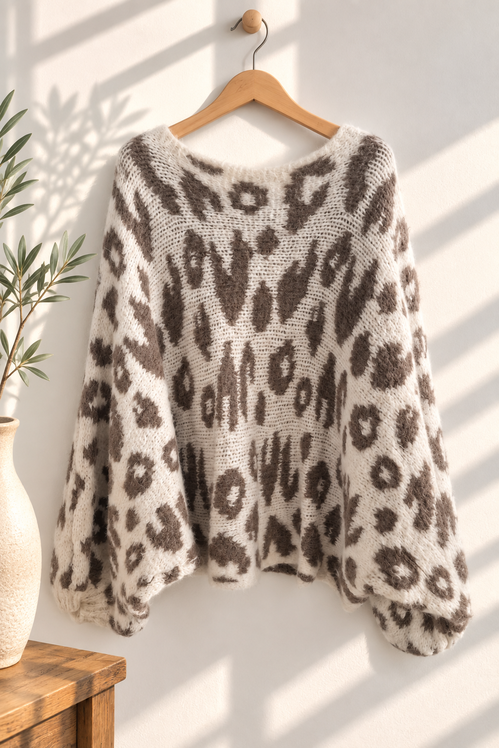 Strickpullover Leo-Look – Fledermaus-Style | Made in Italy | One Size bis ca. Gr. 44 | SP0086 Strick Pullover