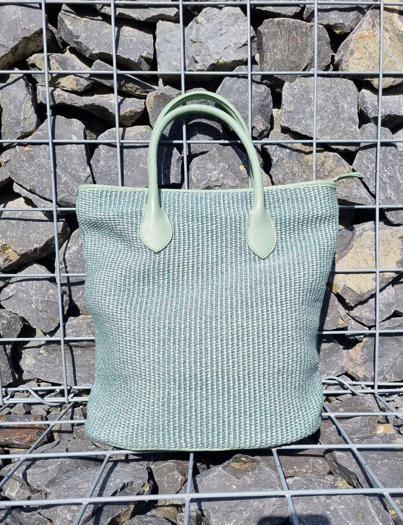 BAST SHOPPER ARIA MINT Leder Tasche Shopping Bag Umhängetasche Made in Italy BAST SHOPPER ARIA MINT Leder Tasche Shopping Bag Umhängetasche Made in Italy