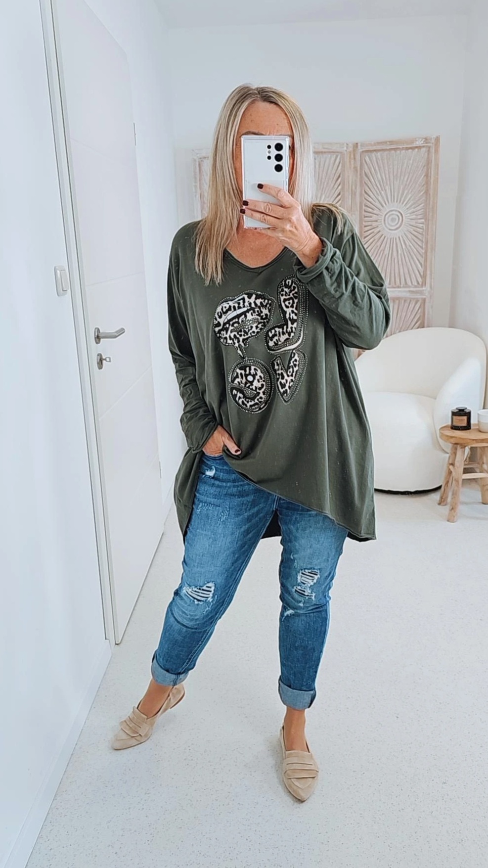 OVERSIZE BASIC SHIRT LEA 34 -42 Made in Italy Vokuhila