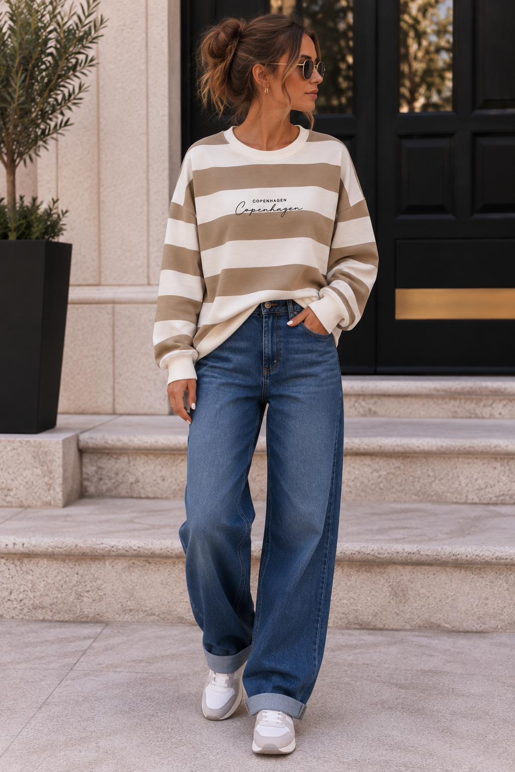 Sweatshirt Copenhagen Blockstreifen I NO. SW0072 I lässiger Oversize-Look I Made in Italy 34-42/44