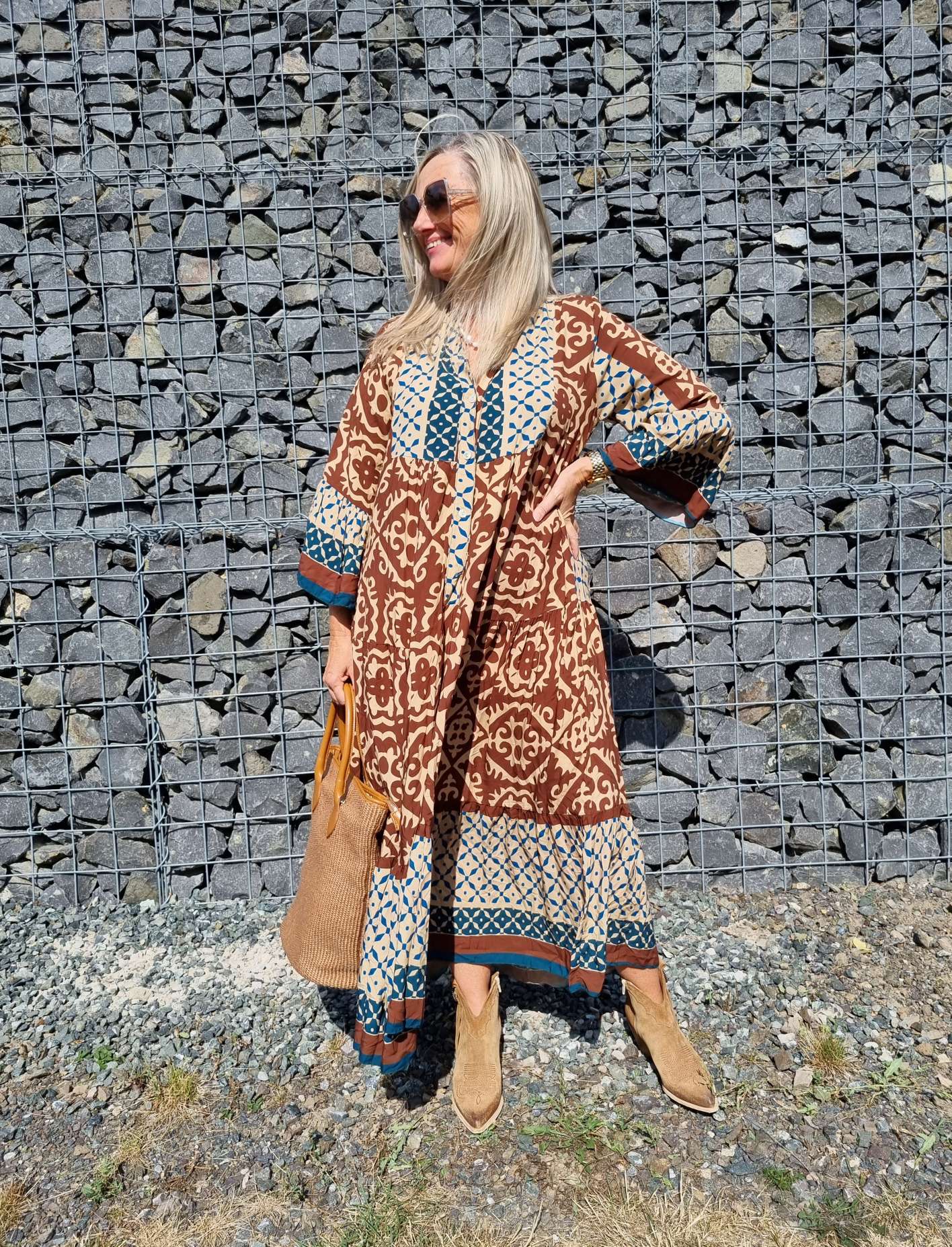 MAXI TUNIKA DRESS IRINA BRAUN 34-42 Made in Italy langes Kleid Hängerchen Tunikakleid MAXI TUNIKA DRESS IRINA BRAUN 34-42 Made in Italy langes Kleid Hängerchen Tunikakleid