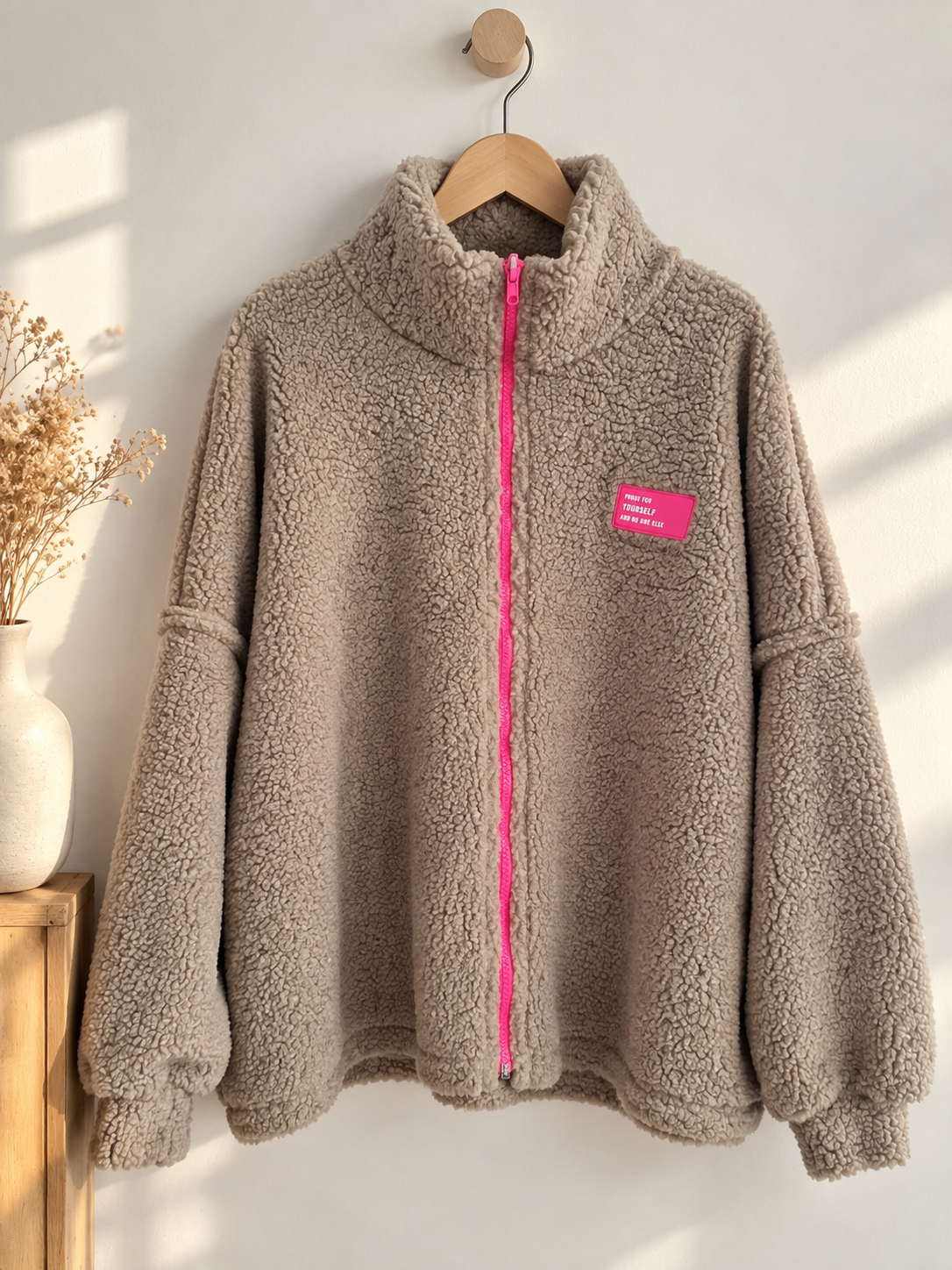 Oversize Teddyjacke mit Patch – Made in Italy | bis ca. Gr. 44 | TJ0092