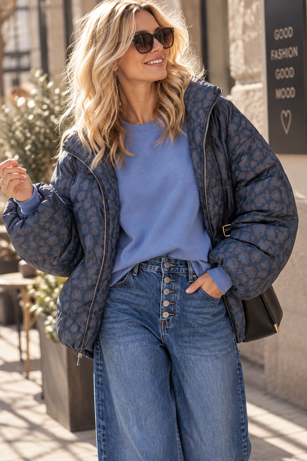 Jacke Puffy Monika LEO – lässiger Allrounder für die Übergangszeit Made in Italy 34-42