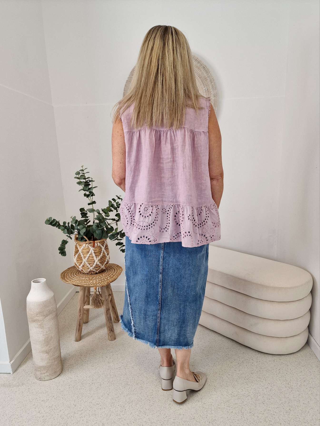EDLES LEINEN SHIRT TOP KISS ROSA 36-42 Made in Italy Shirt Oberteil LINEN BASIC Lochstickerei EDLES LEINEN SHIRT TOP KISS ROSA 36-42 Made in Italy Shirt Oberteil LINEN BASIC Lochstickerei