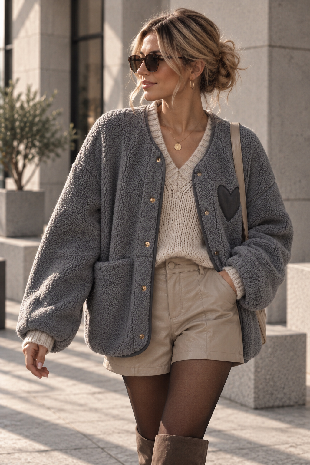 Teddyjacke mit Herz – TJ0122 | Made in Italy | passt bis gute Gr. 42