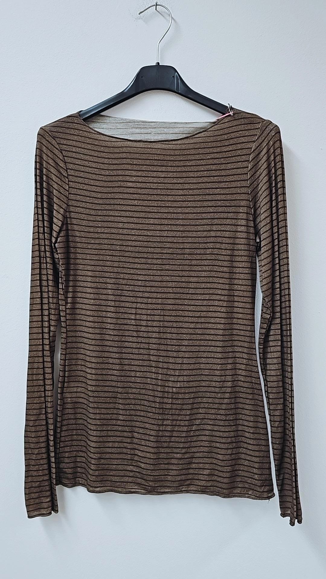 COMFY STRETCH LANGARMSHIRT STREIFEN Made in Italy Gr.  34- 40/42 LS0113 Cashmere