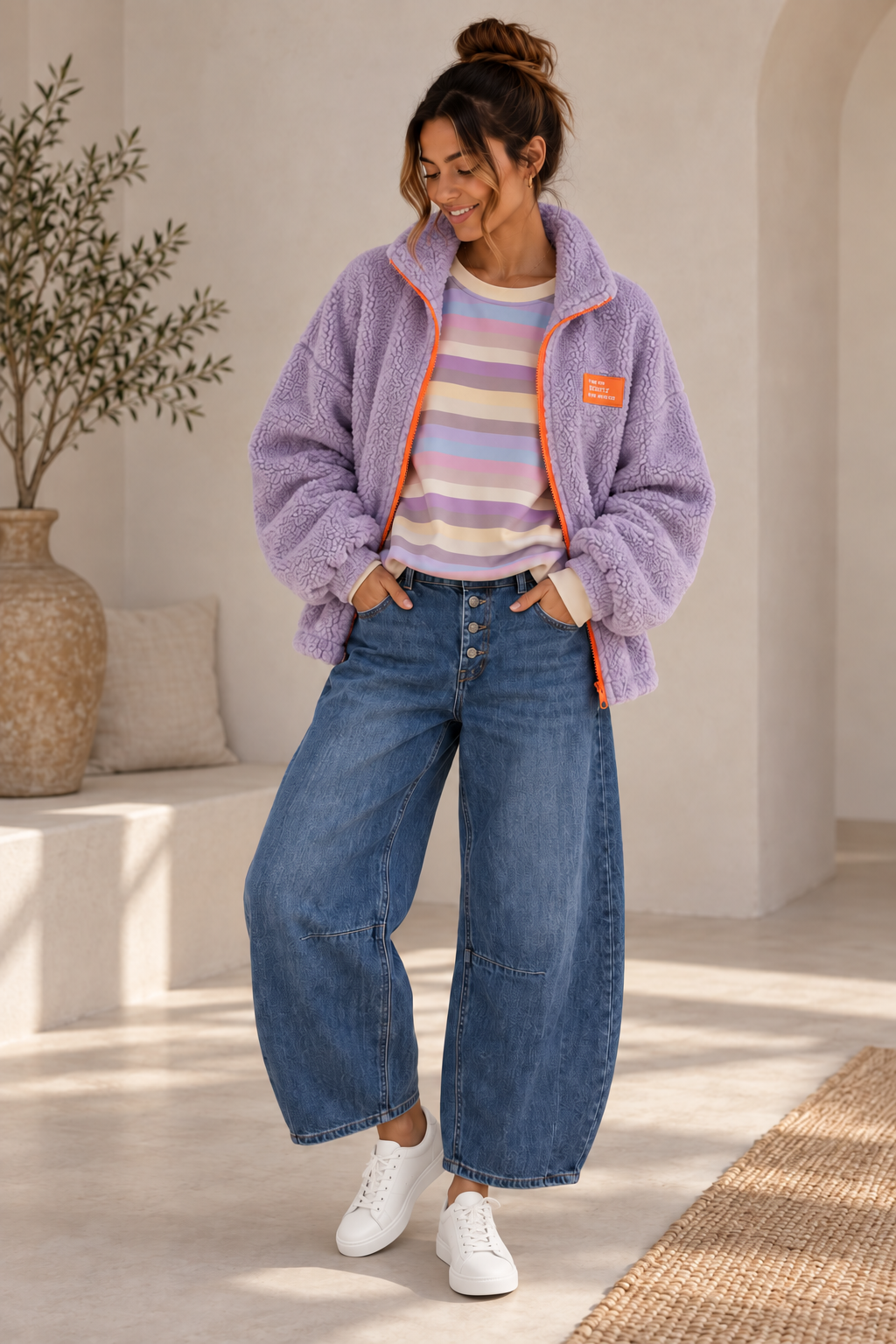 Oversize Teddyjacke mit Patch – Made in Italy | bis ca. Gr. 44 | TJ0092