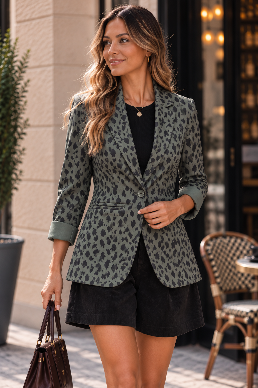 Blazer REH militär/schwarz Lässig, bequem & stilvoll BL0189 I Made in Italy Größenartikel