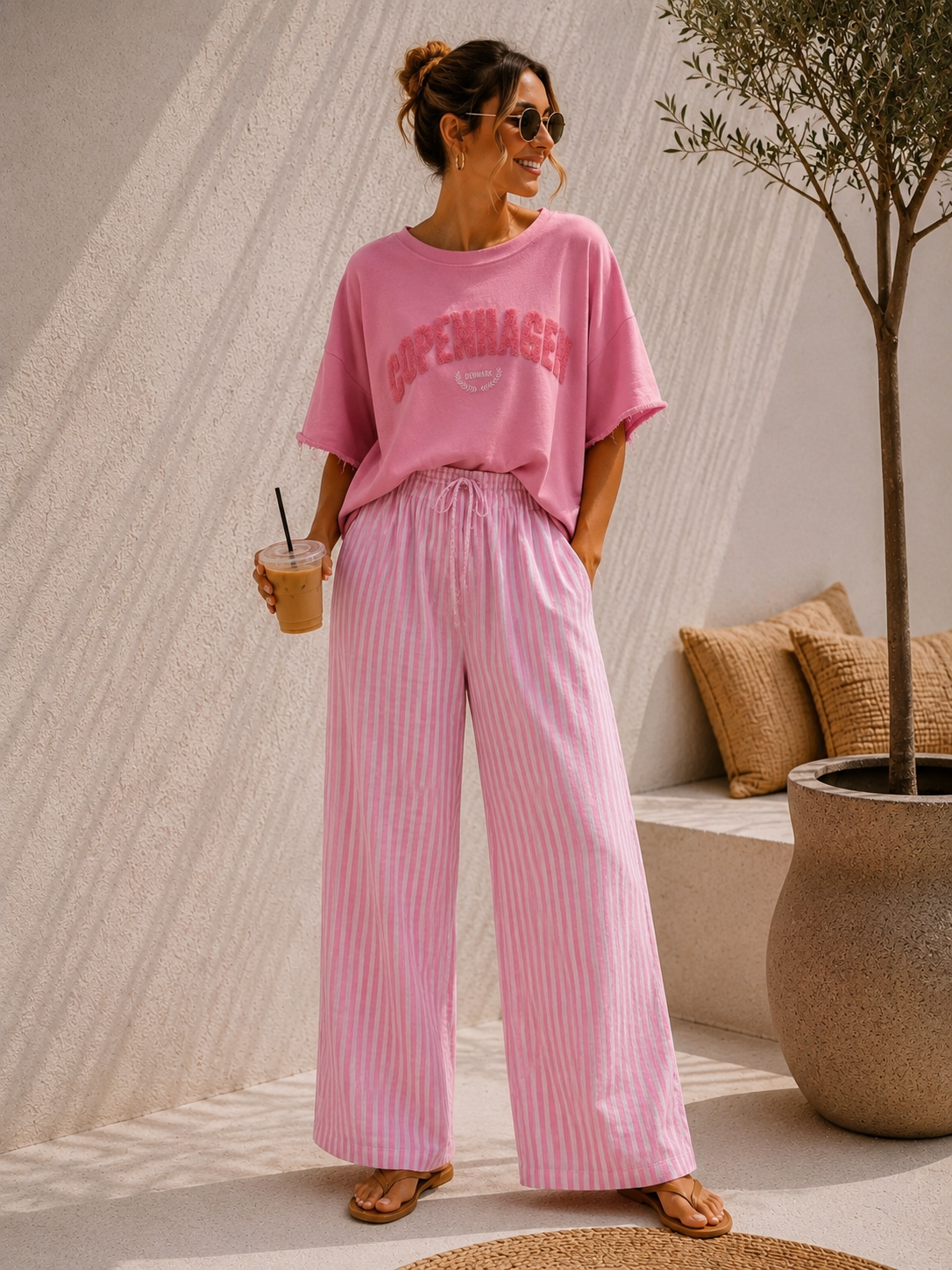 MUSSELIN HOSE UBERTA GESTREIFT  Made in Italy 34-42 Marlene Pants