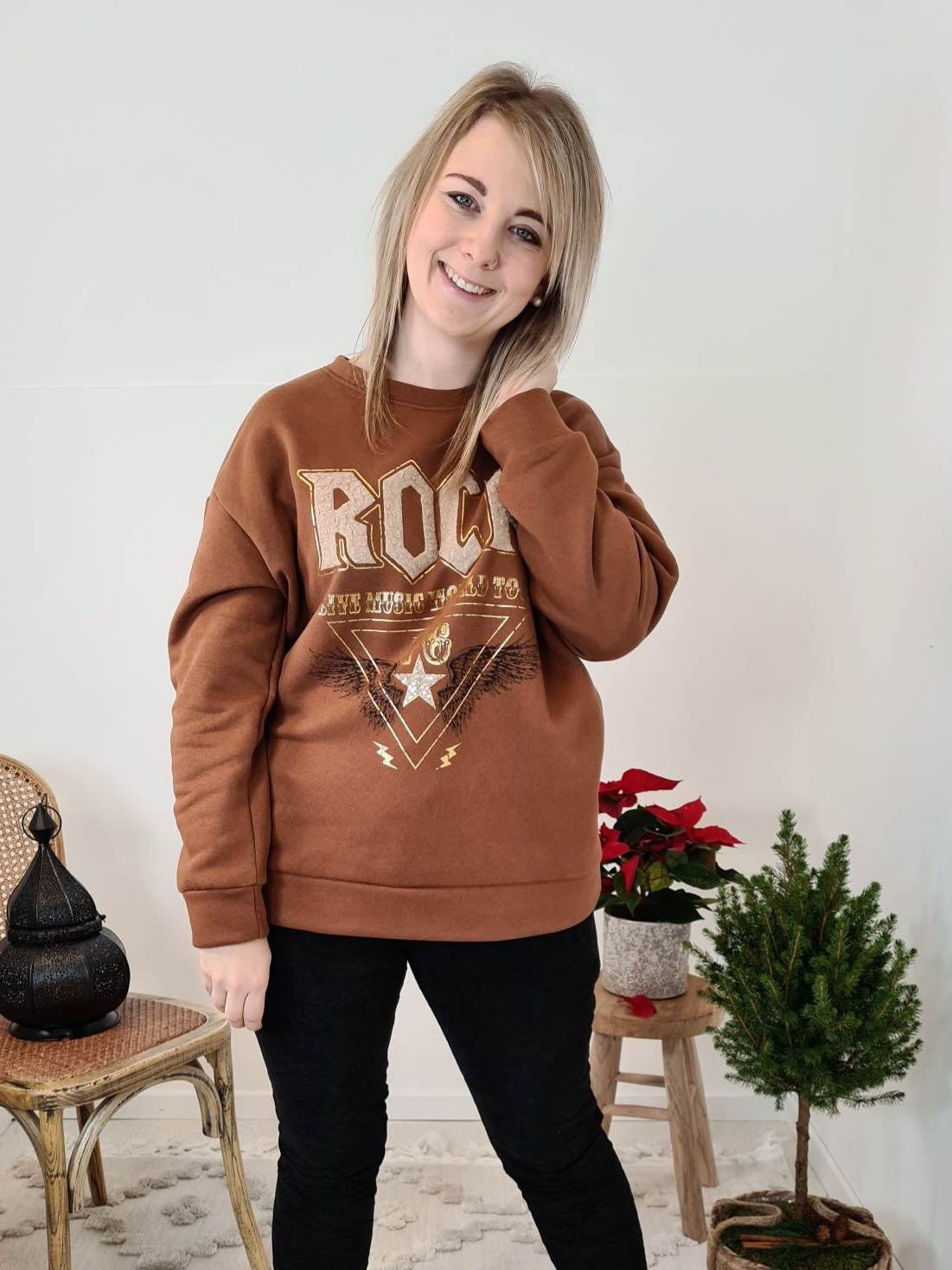 BASIC SWEATER  WORLD TOUR CAMEL Made in Italy Langarm Shirt Sweatshirt 34-38 versch. Farben