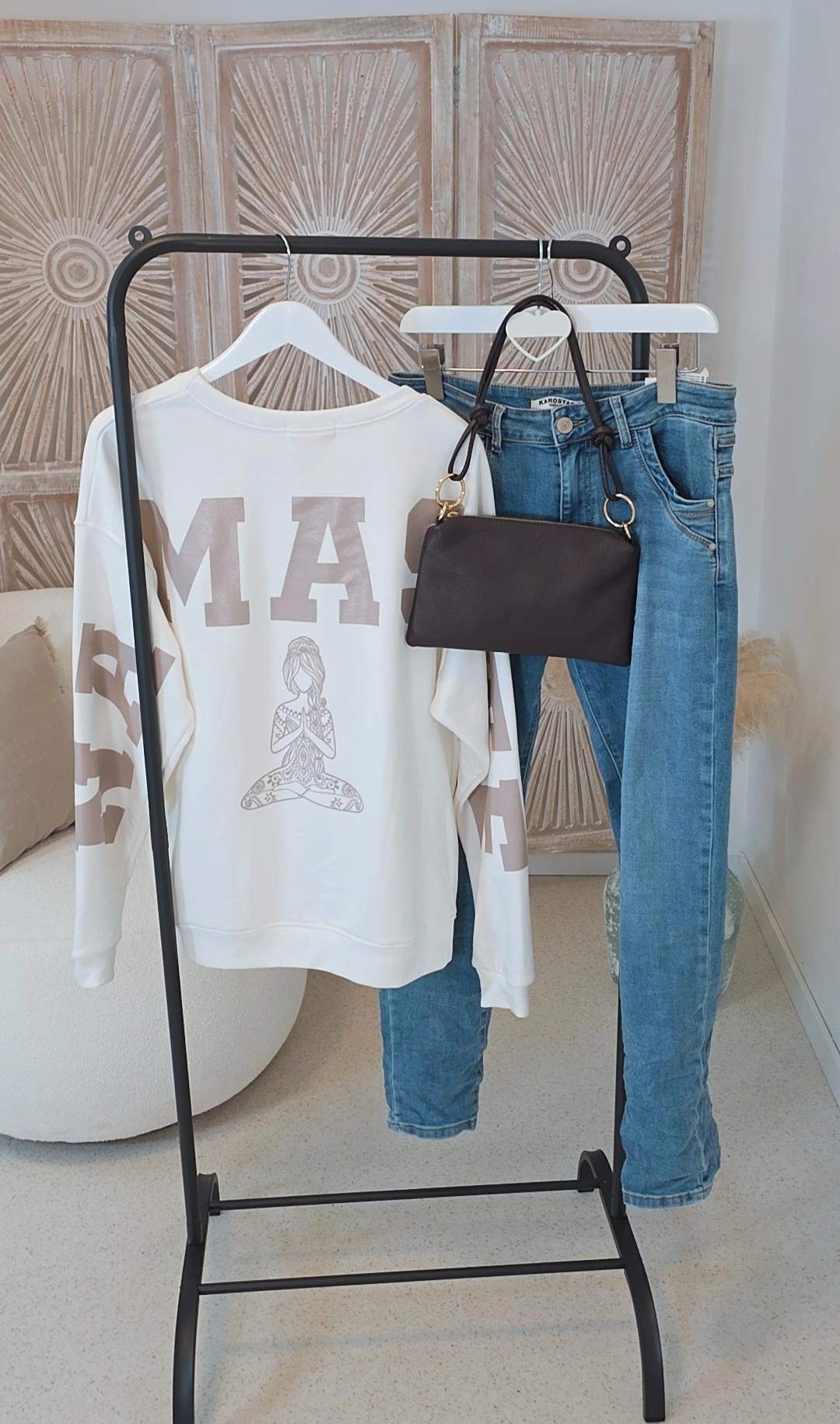 OVERSIZE SWEATER NAMASTE ALL DAMN DAY Made in Italy 34-44