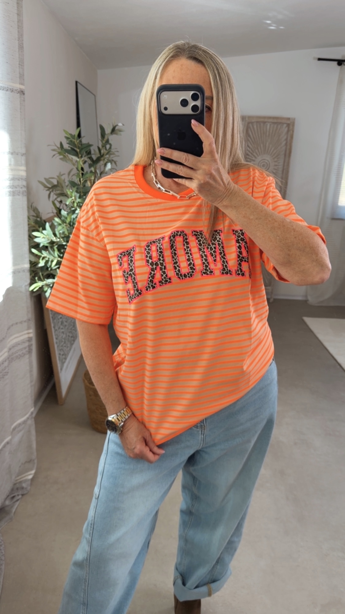 🧡✨ T-Shirt Amore Stripes Zireluna Made in Itlay 34-40/42