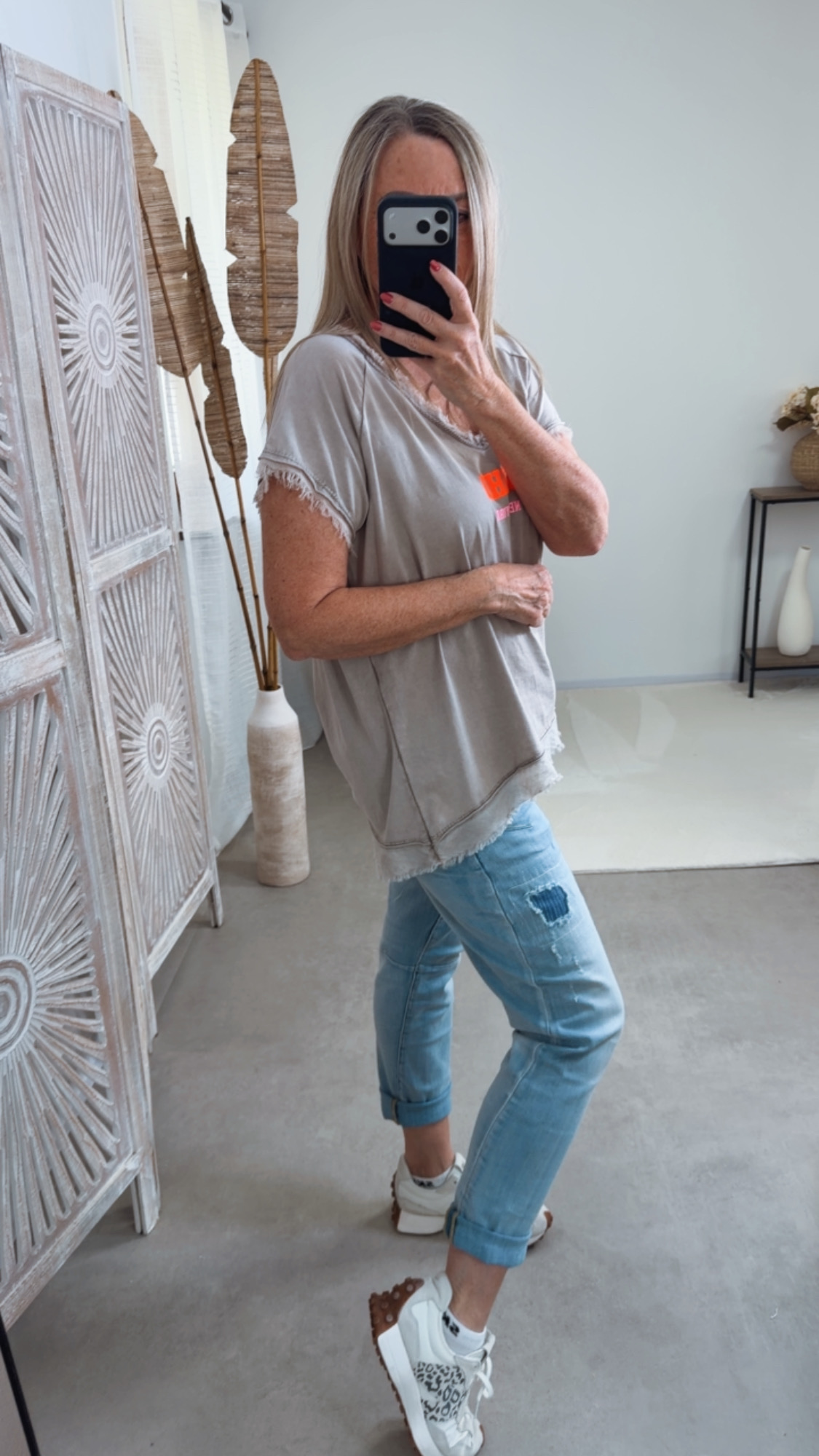 Basic T-Shirt „Marie Soho New York“ – Made in Italy 🌸 Größe 34 bis 42