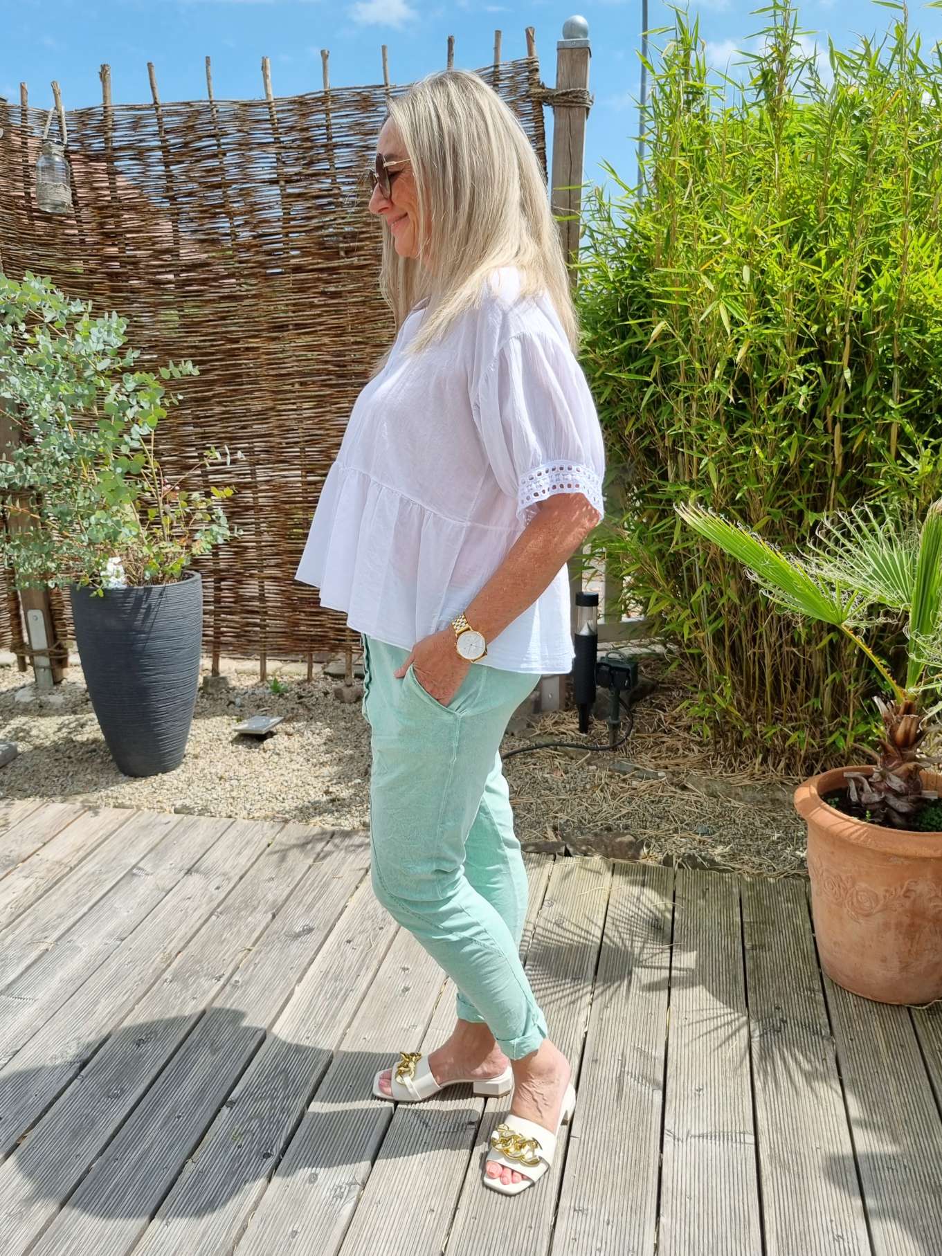 BAGGY JOGPANT CHRISTINA MINT GRÜN 36-42 Made in Italy Freizeit Hose Jogger Jogginghose Stoffhose BAGGY JOGPANT CHRISTINA MINT GRÜN 36-42 Made in Italy Freizeit Hose Jogger Jogginghose Stoffhose