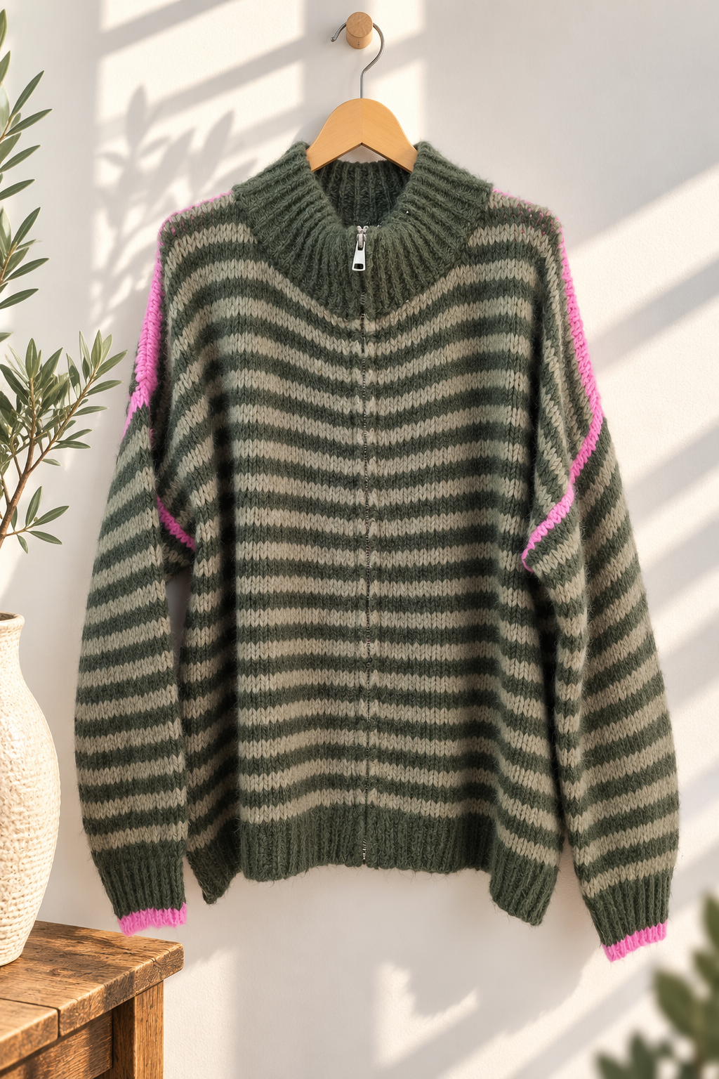 Cardigan mit Reißverschluss – SJ0084 | Made in Italy 34-44 Strickjacke
