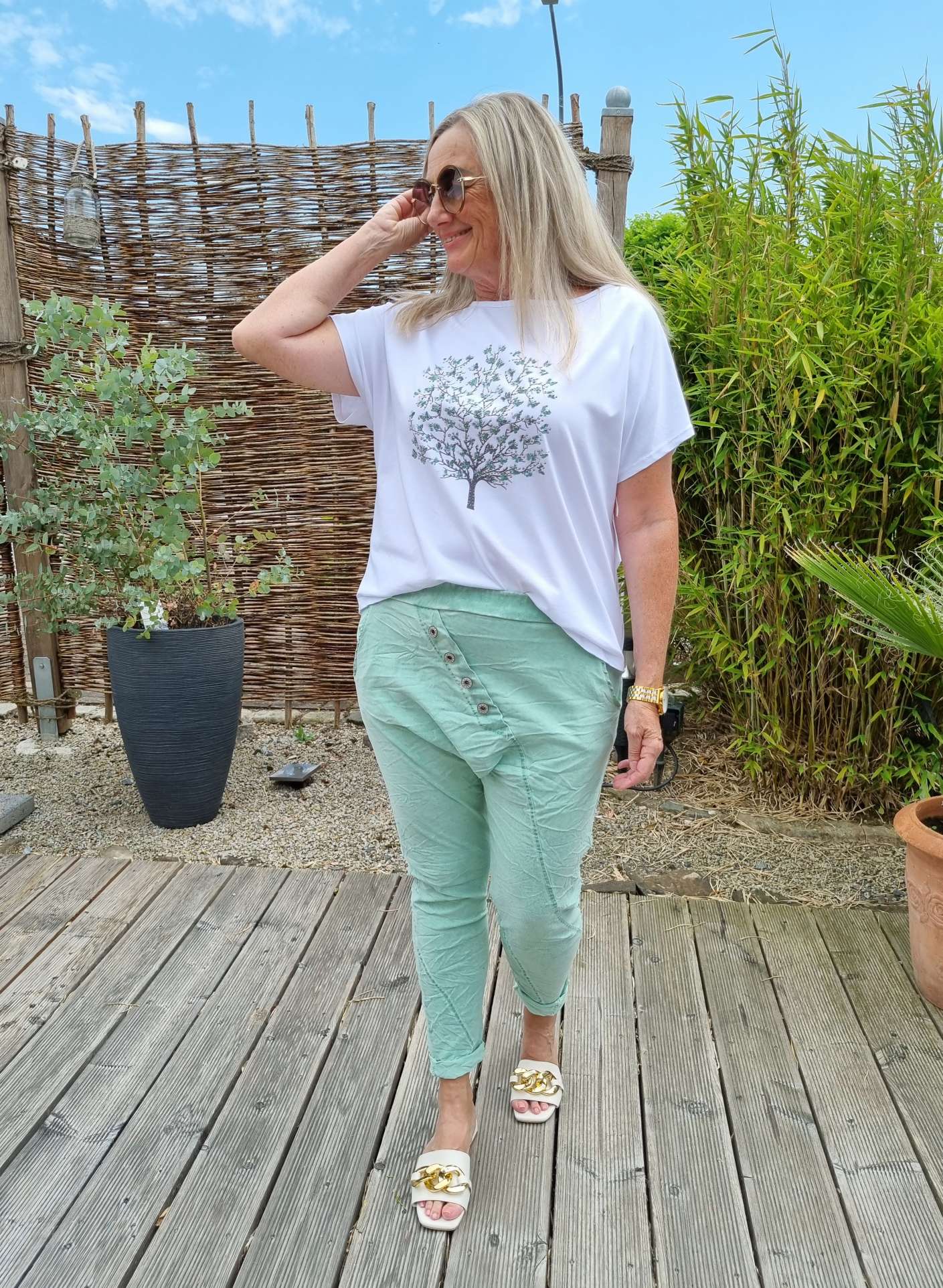 BAGGY JOGPANT CHRISTINA MINT GRÜN 36-42 Made in Italy Freizeit Hose Jogger Jogginghose Stoffhose BAGGY JOGPANT CHRISTINA MINT GRÜN 36-42 Made in Italy Freizeit Hose Jogger Jogginghose Stoffhose