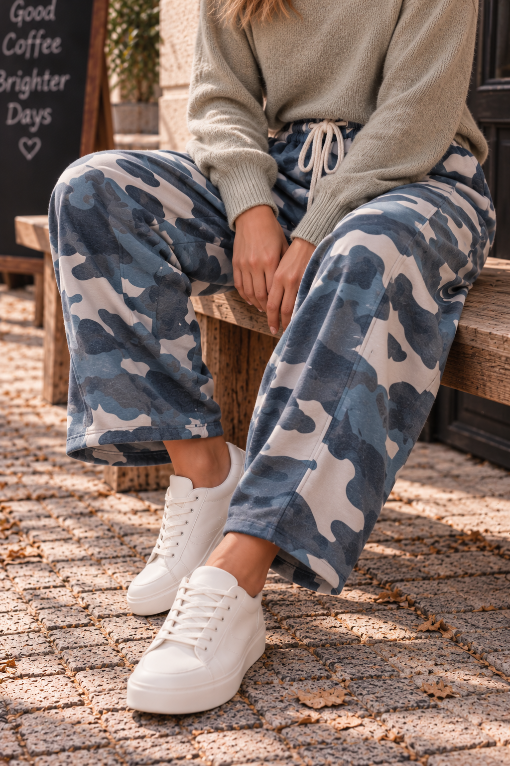 Ballon-Jogpant Amaris CAMOULFAGE HO0124 – lässige Basic Pants für jeden Tag Made in Italy 34-42/44