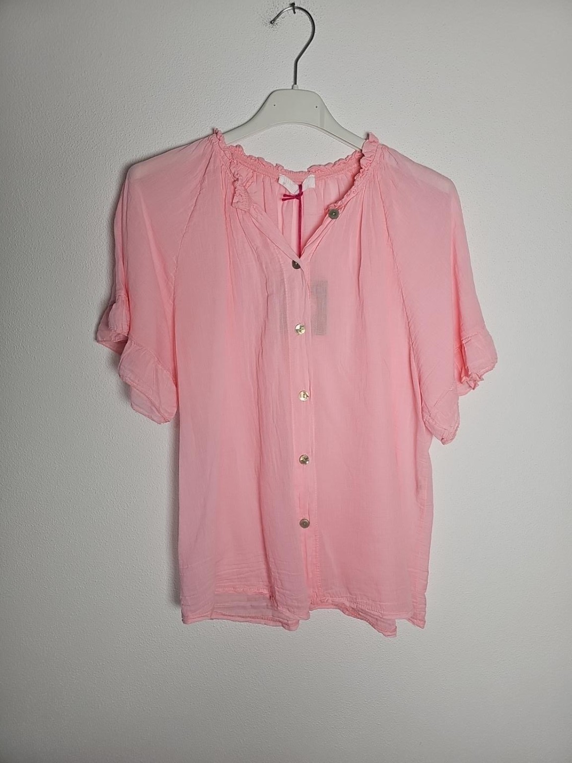 Bluse Posina Uni Baumwolle Made in Italy 34-40/42 Sommerschnapper – vom Umtausch ausgeschlossen