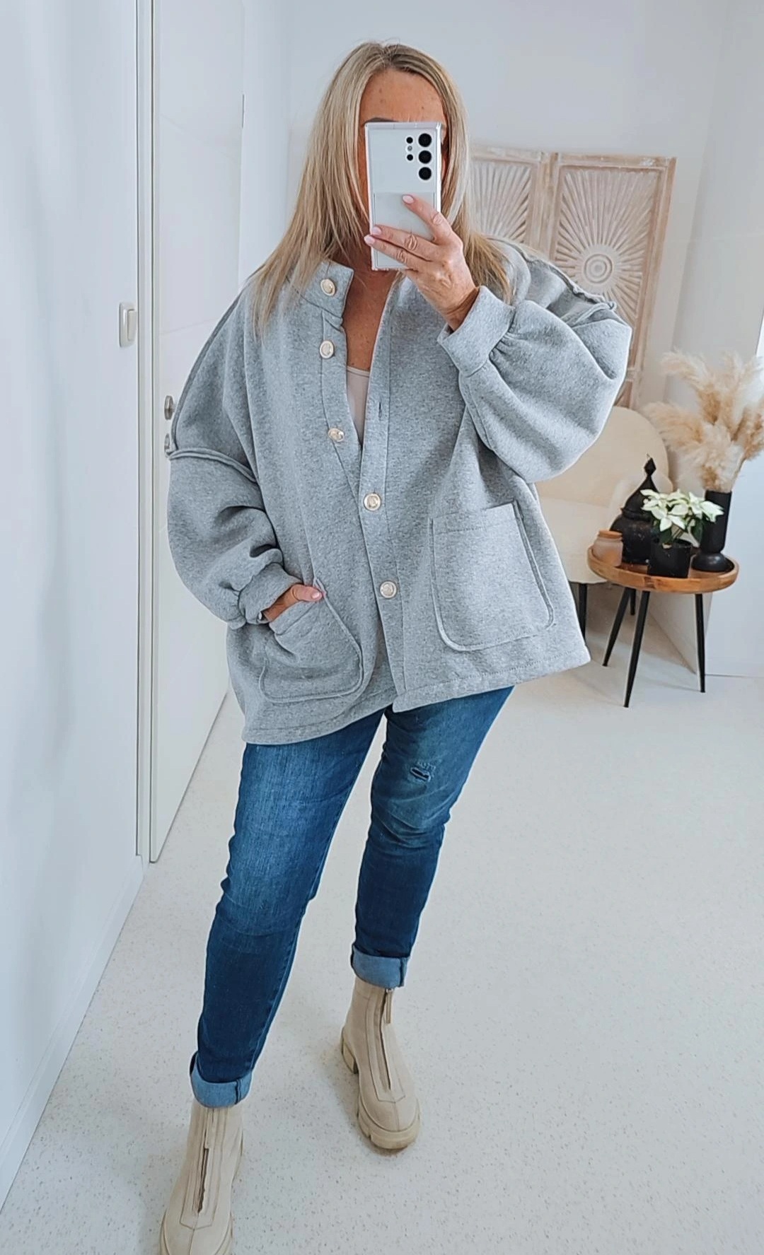 OVERSIZE SWEATSHIRT JACKE VERONA Made in Italy 34-46 Sweatshirtjacke OVERSIZE SWEATSHIRT JACKE VERONA Made in Italy 34-46 Sweatshirtjacke