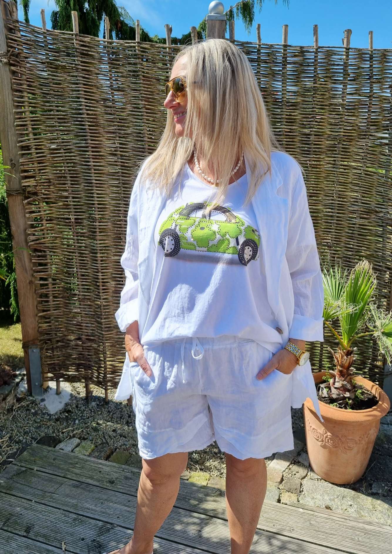 OVERSIZE LINEN BASIC BLAZER RIVA WEISS - Made in Italy Jacke Sakko Jacket LEINEN OVERSIZE LINEN BASIC BLAZER RIVA WEISS - Made in Italy Jacke Sakko Jacket LEINEN