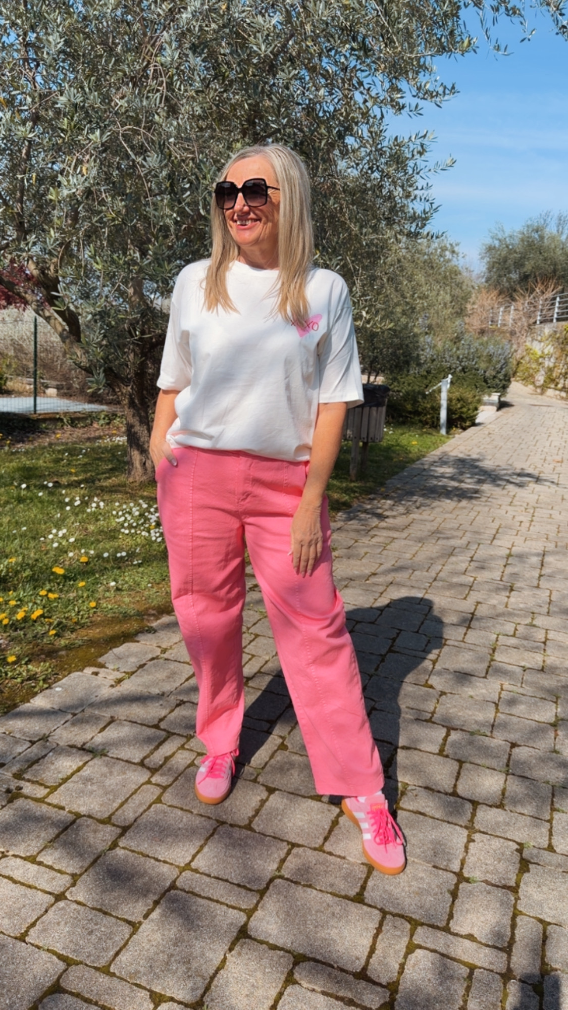 T-Shirt Fioretta mit süßem Herz-Detail Weiß Made in Italy 34-40/42