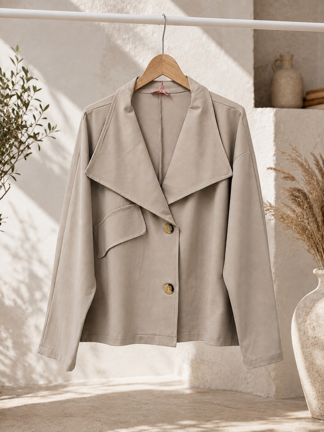 Jacke Enya – lässige Uni-Jacke mit Statement-Kragen Uni Made in Italy 34-42/44