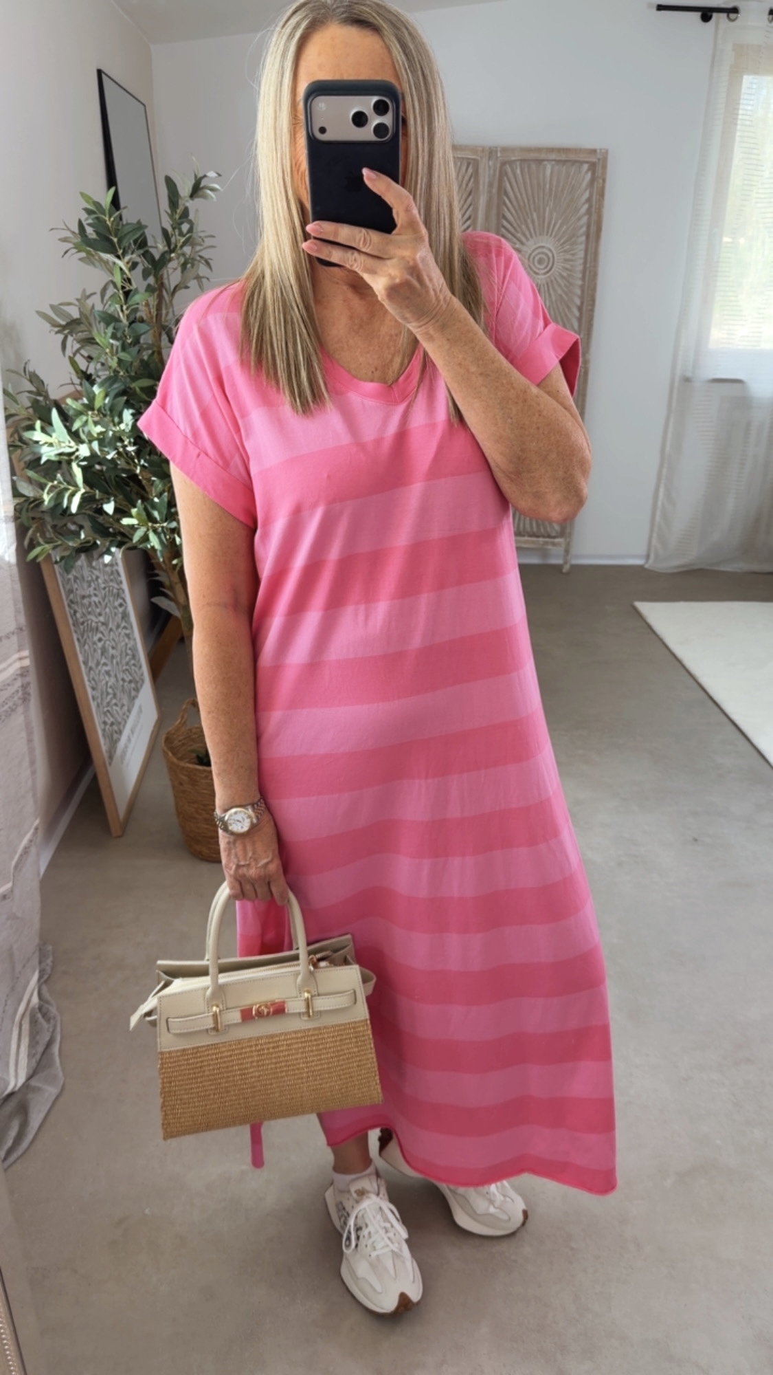 🌸 Shirtkleid „Candy Breeze Stripes – Blockstreifen Made in Italy 34-42