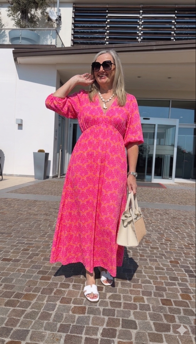 MUSSELIN LEO KLEID HANNAH FANTASY 34 - 42 Made in Italy Pre Order