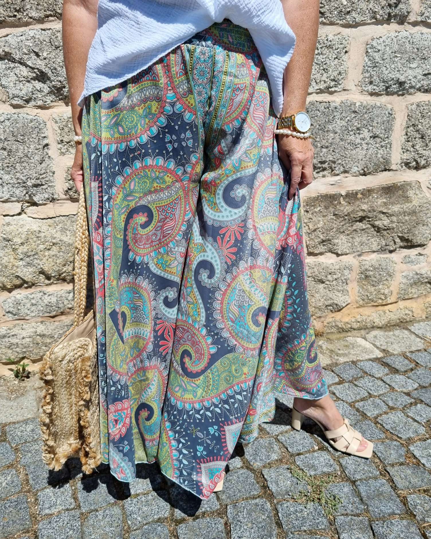 SILK HOSENROCK MALEDIVE GREY Grau Boho Bohemian Seide Hose Rock Skirt Beach Sommer 34-40/42 SILK HOSENROCK MALEDIVE GREY Grau Boho Bohemian Seide Hose Rock Skirt Beach Sommer 34-40/42