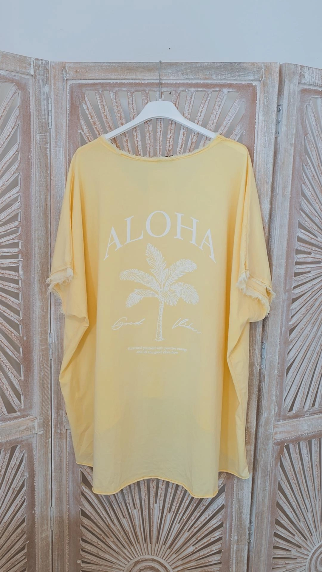 BASIC SHIRT ALOHA PALMS STONEWASHED VOKUHILA Made in Italy 34-44/46