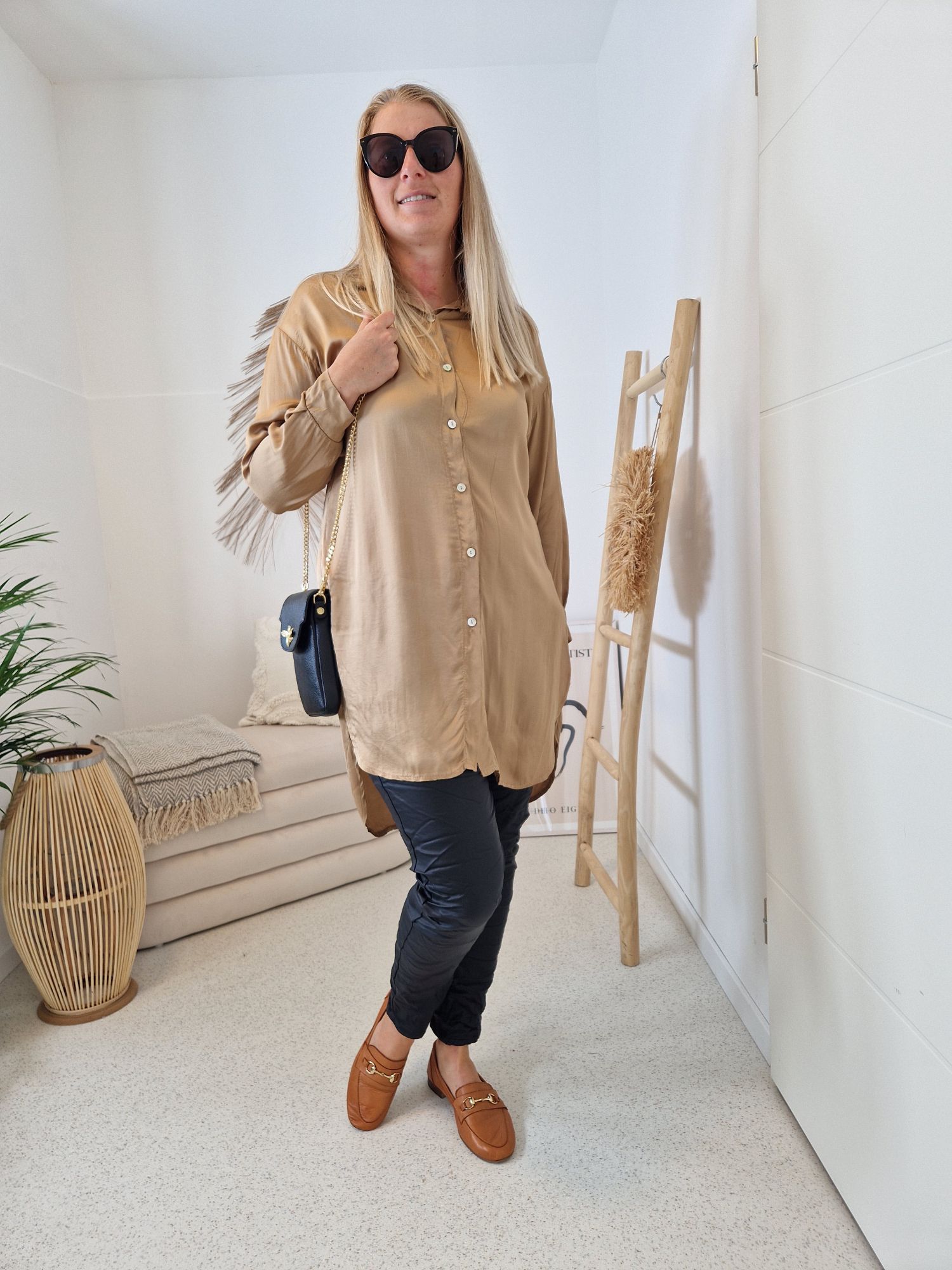 OVERSIZE BLUSE BIANCA CAMEL 34-42 Made in Italy Longbluse Hemd OVERSIZE BLUSE BIANCA CAMEL 34-42 Made in Italy Longbluse Hemd