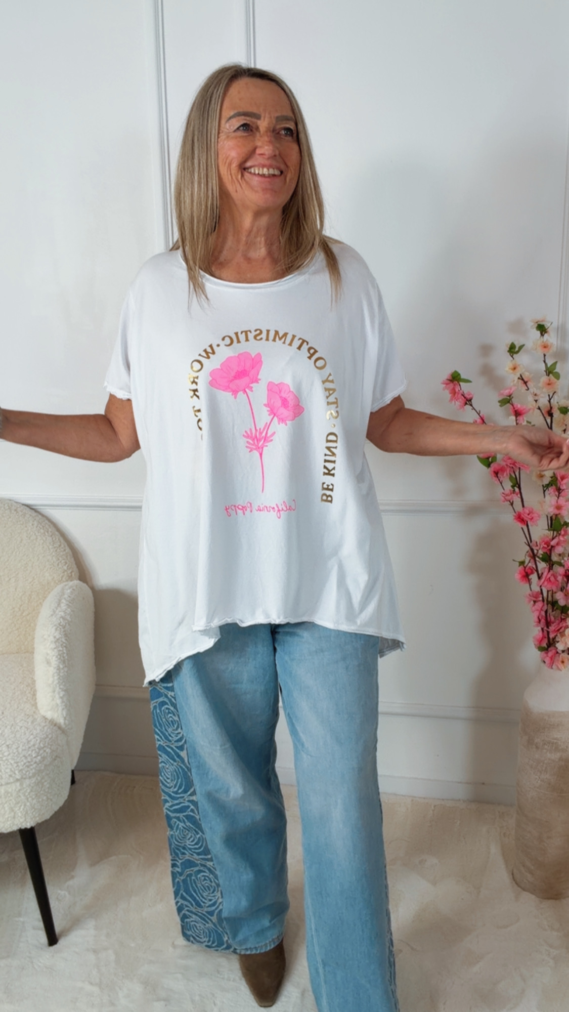 🌸✨ Shirt Fioralba Optimista Vokuhila Made in Italy 34-44/46