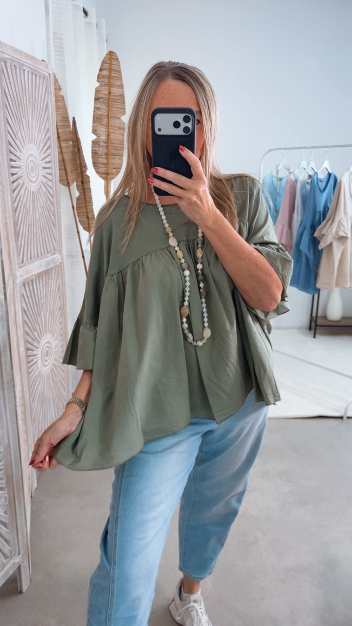 Basic-T-Shirt Velina Tulpenärmel Made in Italy 34-44 Bluse