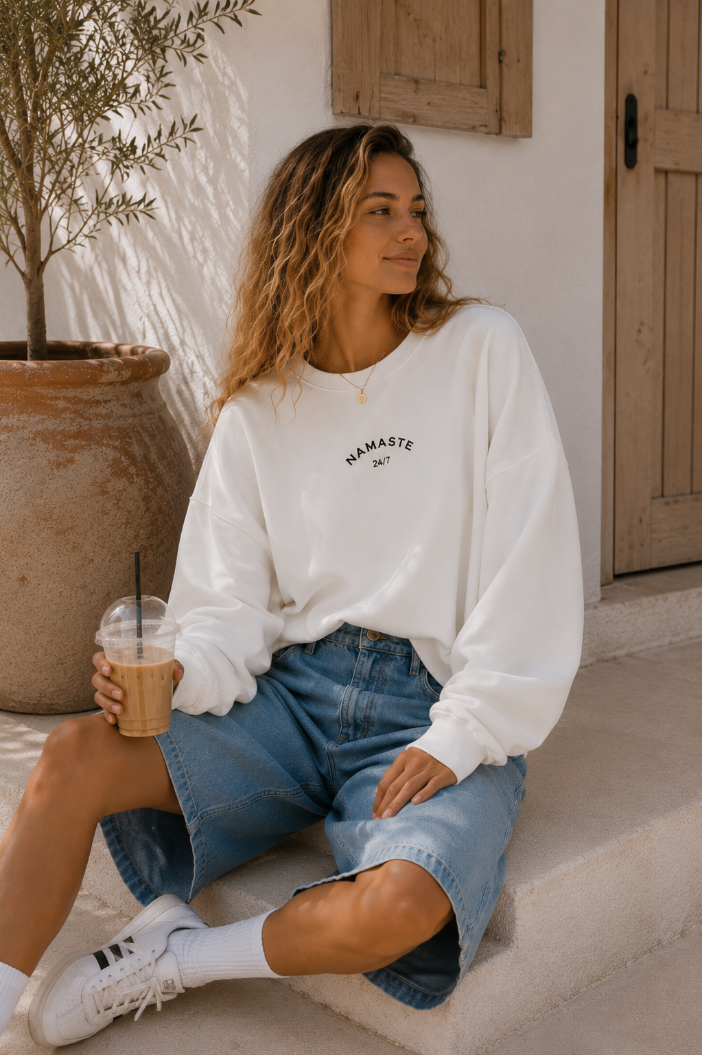 Sweatshirt „Namaste 24/7 Uni“ – Made in Italy | One Size bis ca. Gr. 42