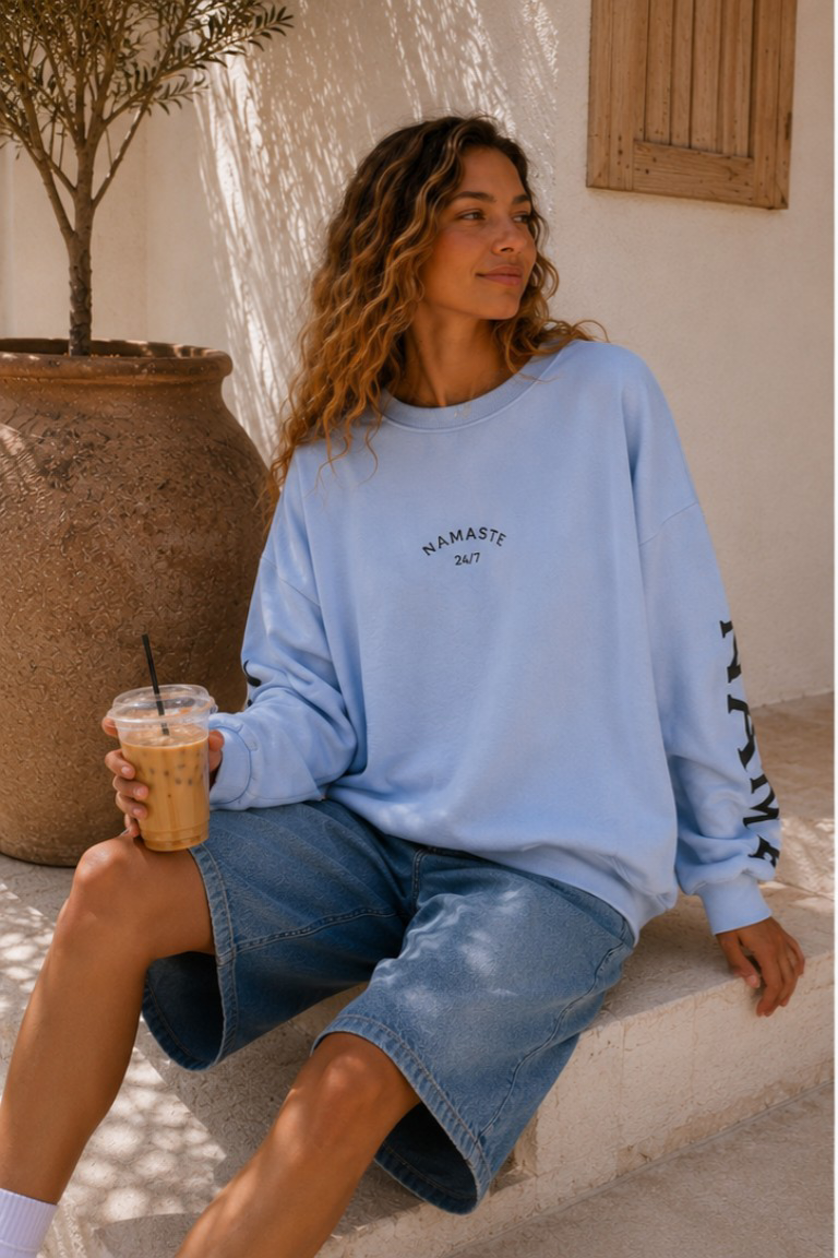 Sweatshirt „Namaste 24/7 Uni“ – Made in Italy | One Size bis ca. Gr. 42