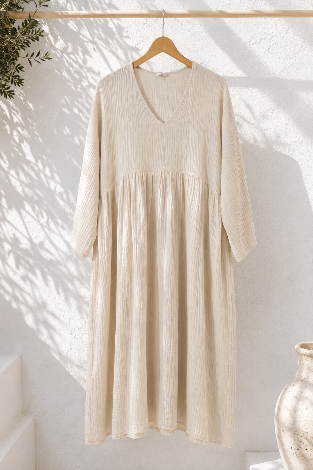 Musselin Kleid „Mombasa Uni“ – Made in Italy | 100 % Baumwolle | bis Gr. 44