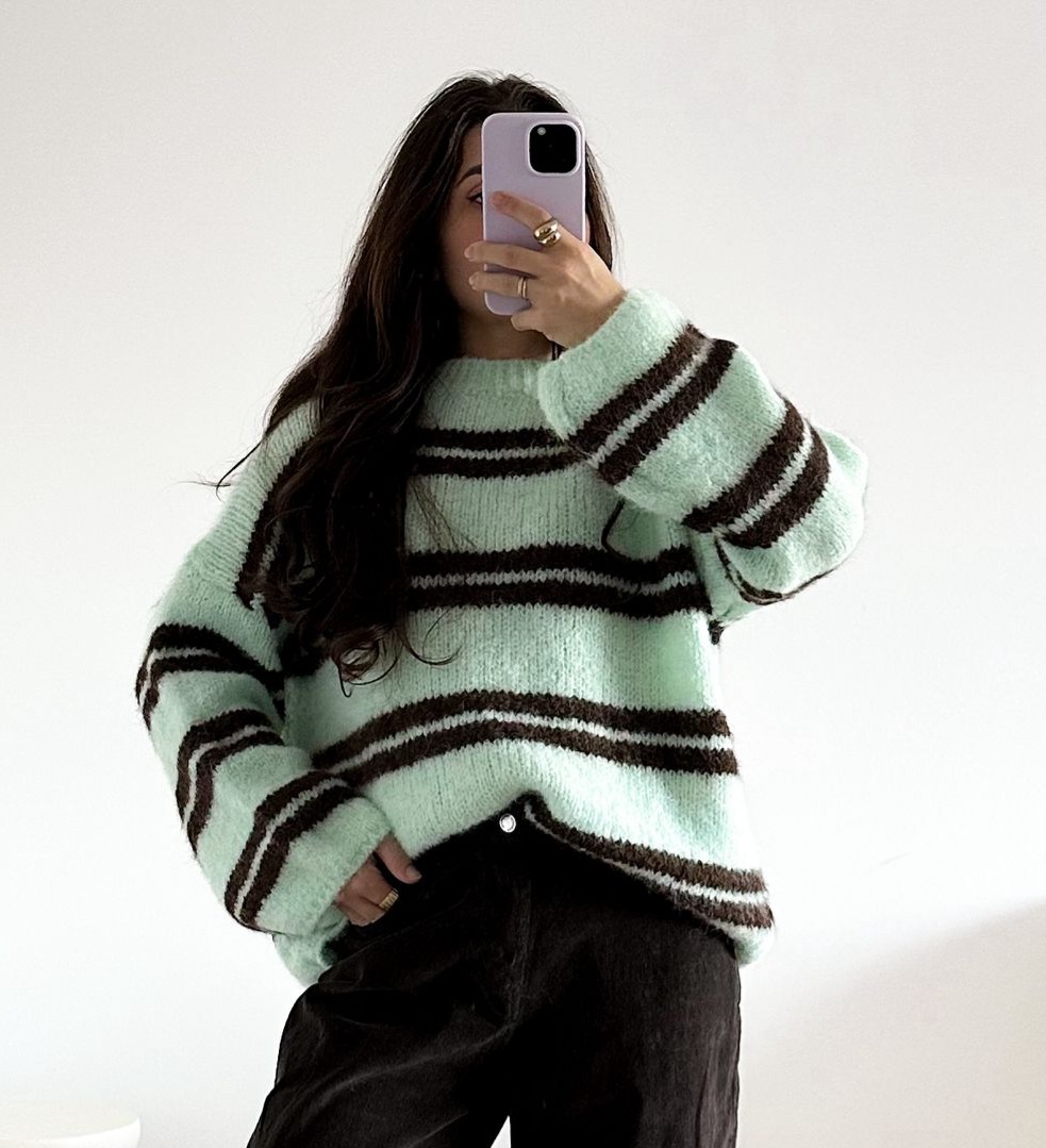 BASIC KNIT SWEATER MABEL Alpaca 34 -44 Made in Italy Pullover Strickpullover