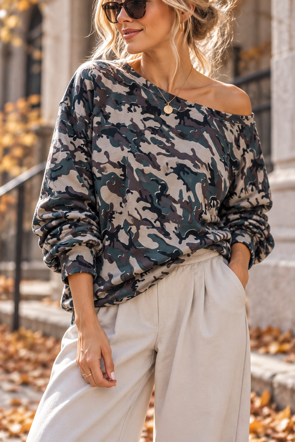 LONGSLEEVE CAMOUFLAGE Made in Italy Gr. 36 - 46 LS0108 Sweater