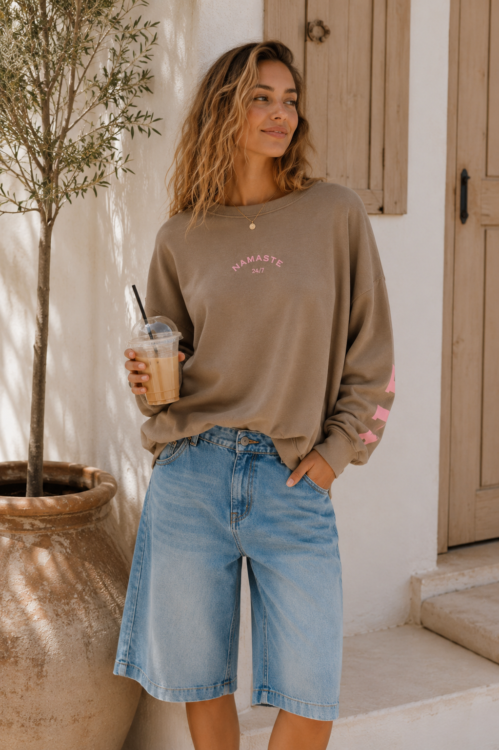 Sweatshirt „Namaste 24/7 Uni“ – Made in Italy | One Size bis ca. Gr. 42