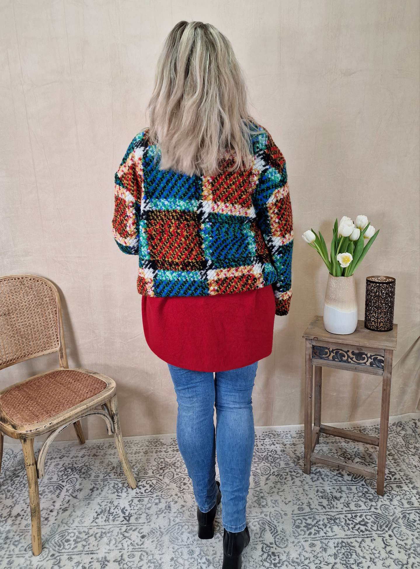 KARO WOLL JACKE KURZ KATJA BUNT 36-40 Made in Italy Jacke Fleece COAT KARO WOLL JACKE KURZ KATJA BUNT 36-40 Made in Italy Jacke Fleece COAT