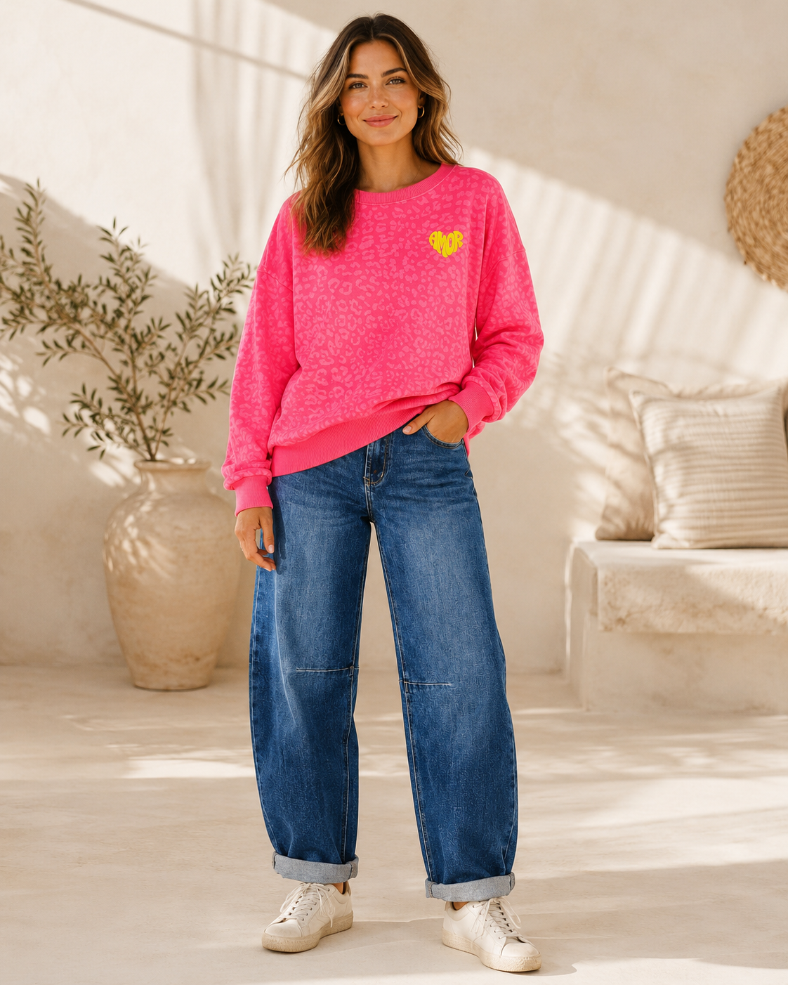 Sweatshirt Leo Amor I NO. SW0017 I lässiger Oversize-Look I Made in Italy 34-42/44