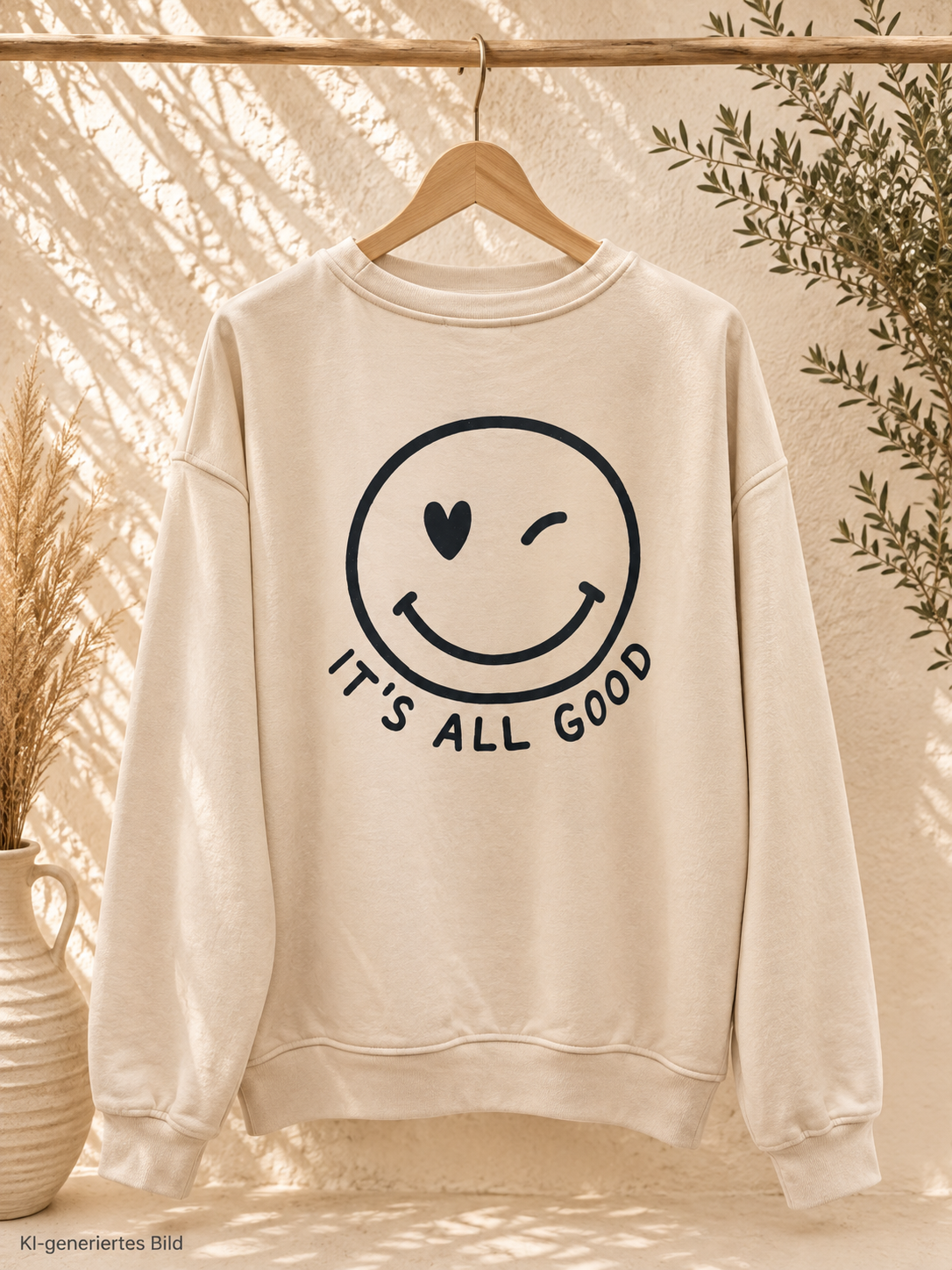 Sweatshirt „Happy Vibes NINA“ – Made in Italy
