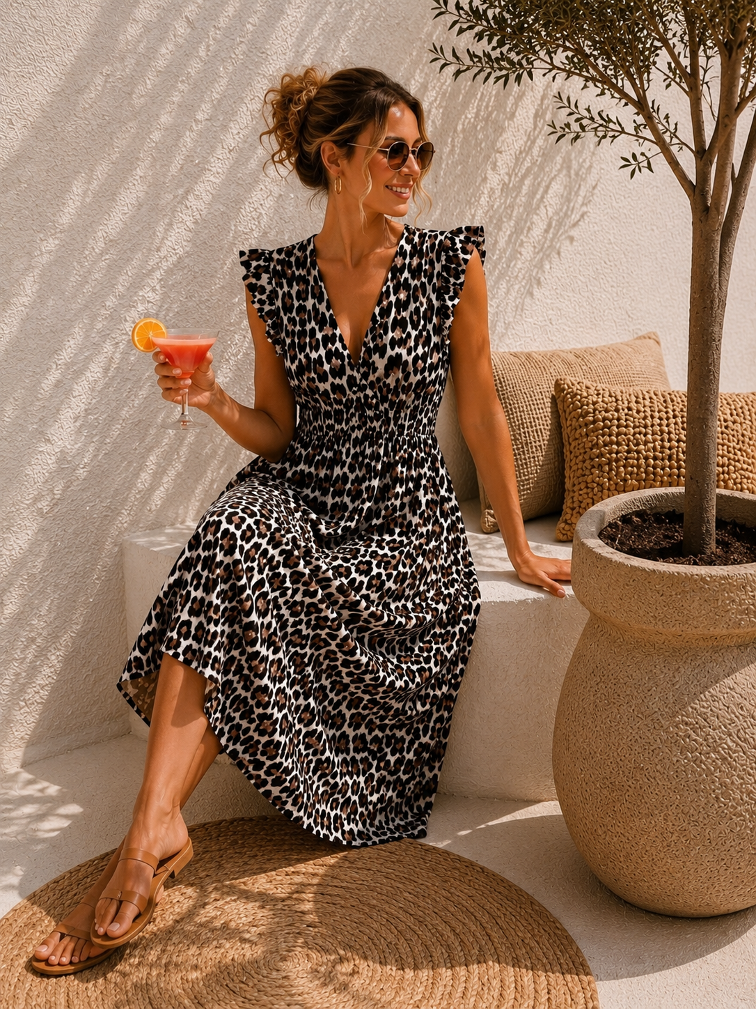 MUSSELIN LEO KLEID ZOE 34 - 42 Made in Italy ärmellos Rüsche
